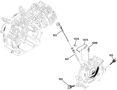 Lubrication Group Diagram and Parts List for 25E337-0028-F1  Briggs and Stratton Engine